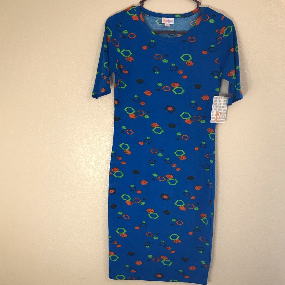 LulaRoe Blue Patterned Dress size X-Small